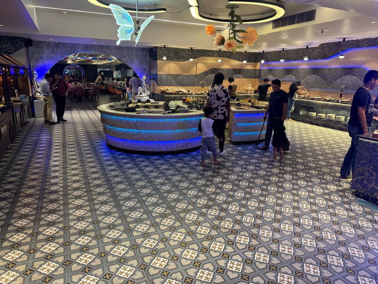 Contemporary commercial interior with premium surfaces